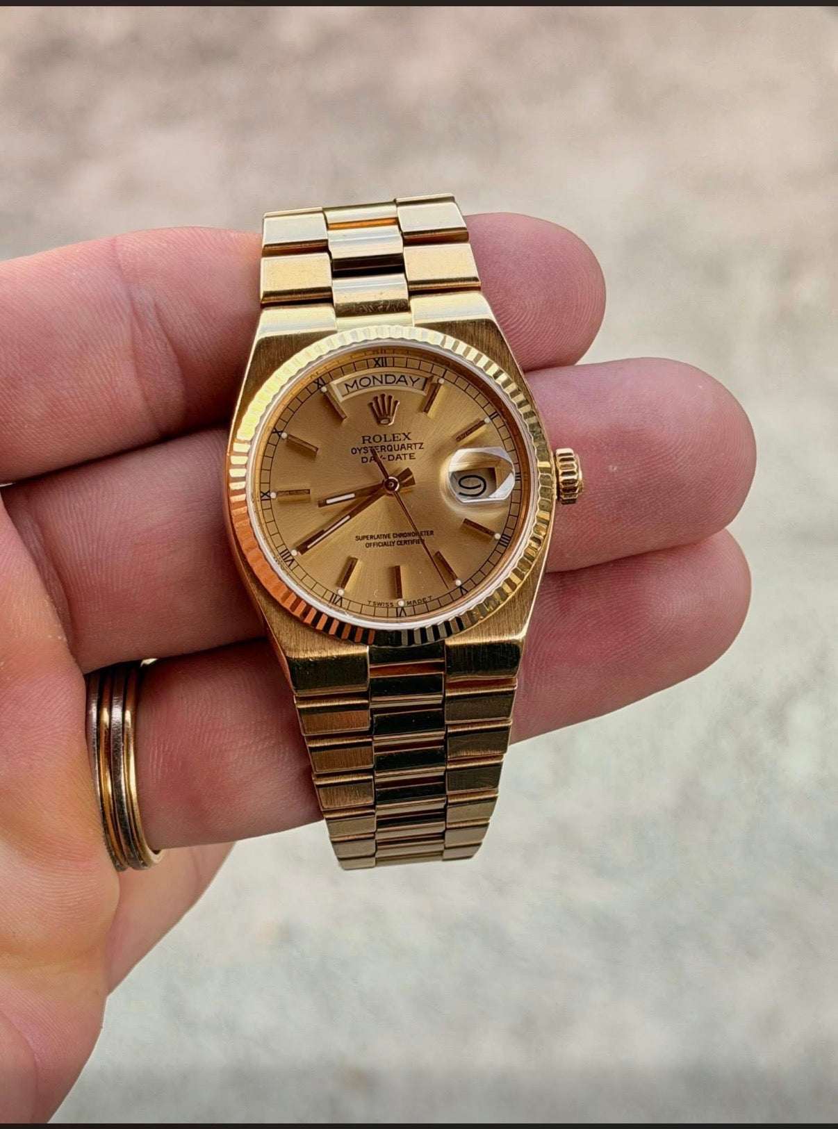 1986 Rolex OysterQuartz Day-Date – 18k Yellow Gold