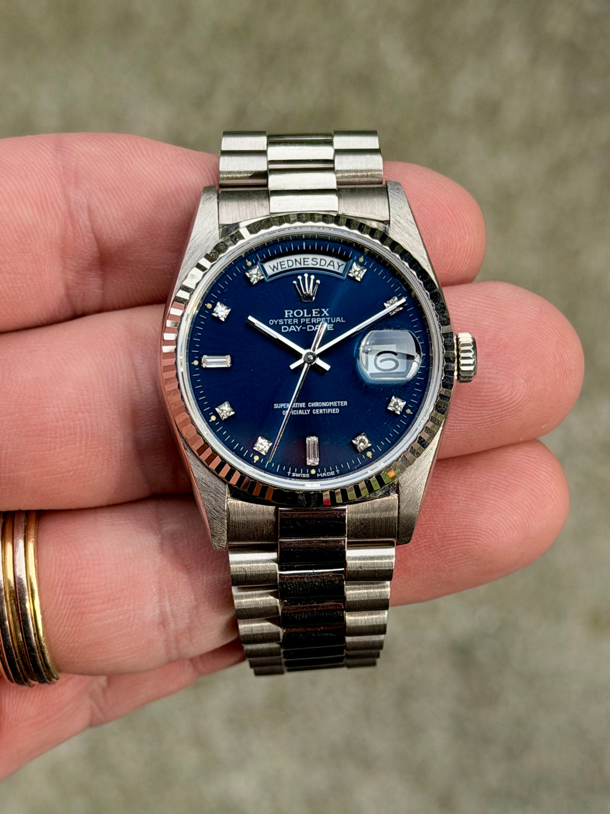1989 Rolex Day-Date 36 | 18239 | Blue Diamond Dial | L-Serial