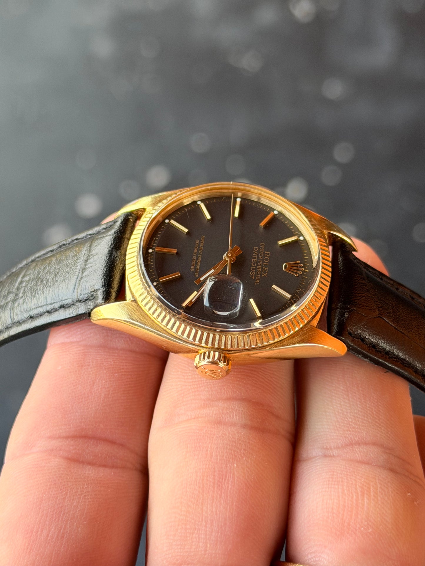 1963 Rolex Datejust 1601 18k Yellow Gold