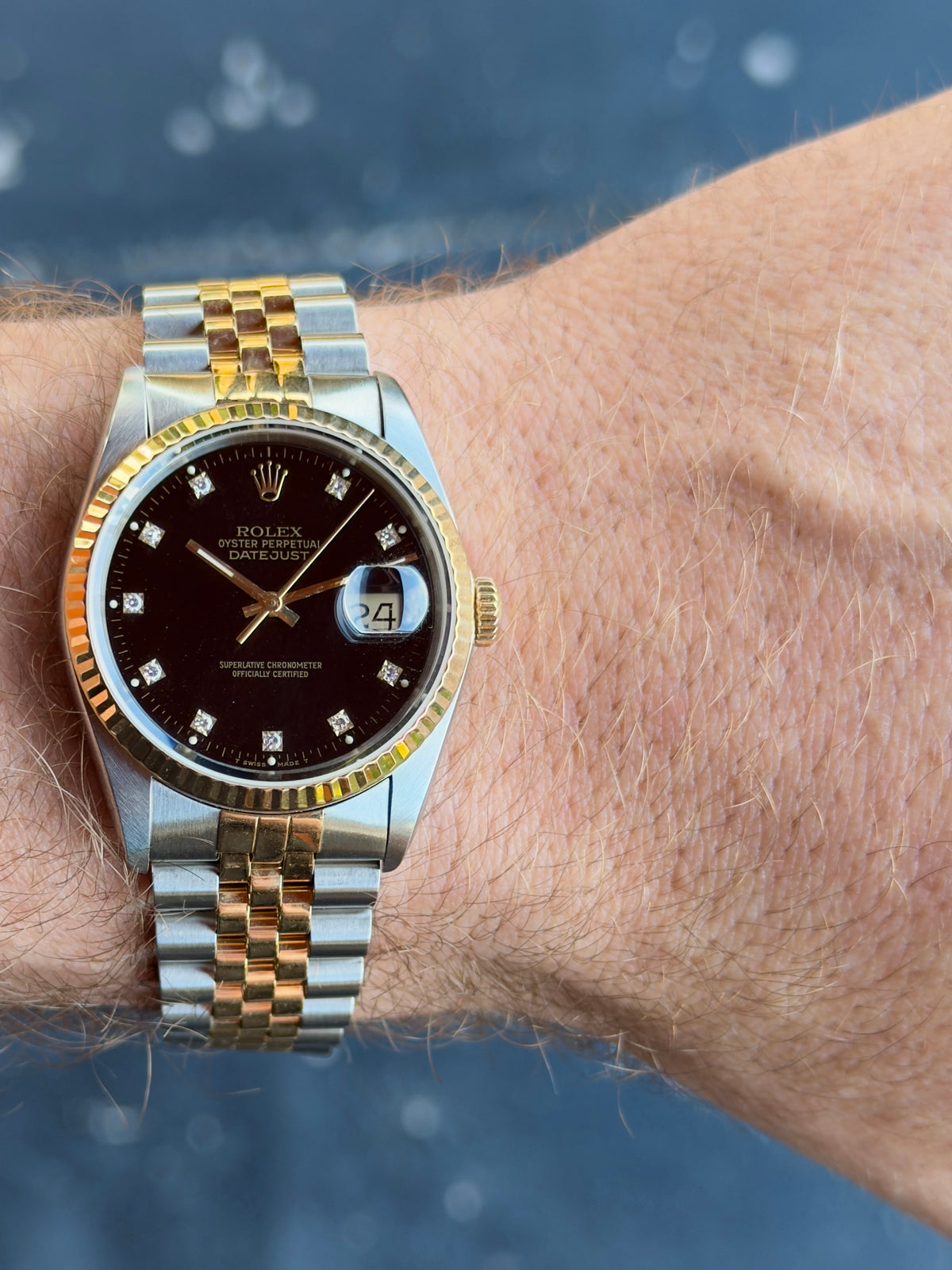 1989 Rolex Datejust 36 | 16233 | Black Diamond Dial | L Serial with box
