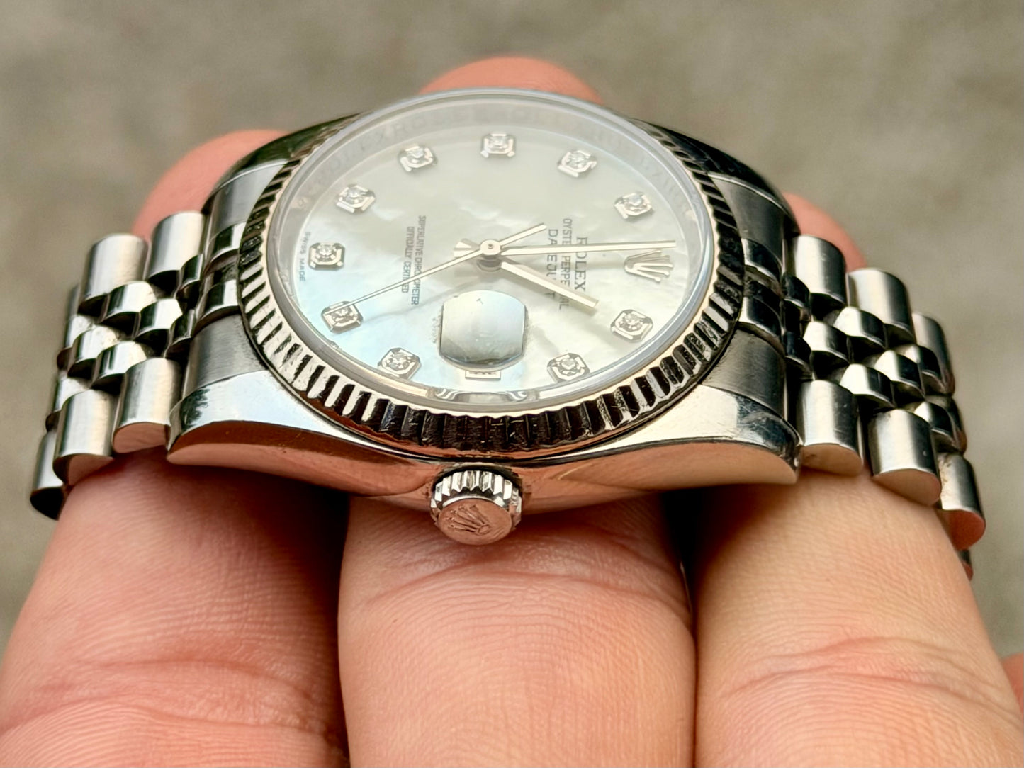 2010 Rolex Datejust 36 Factory Diamond MOP 116234