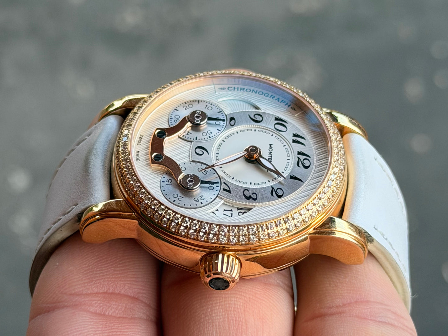 Montblanc Nicolas Rieussec Chronograph | 18k Rose Gold | Diamond Bezel