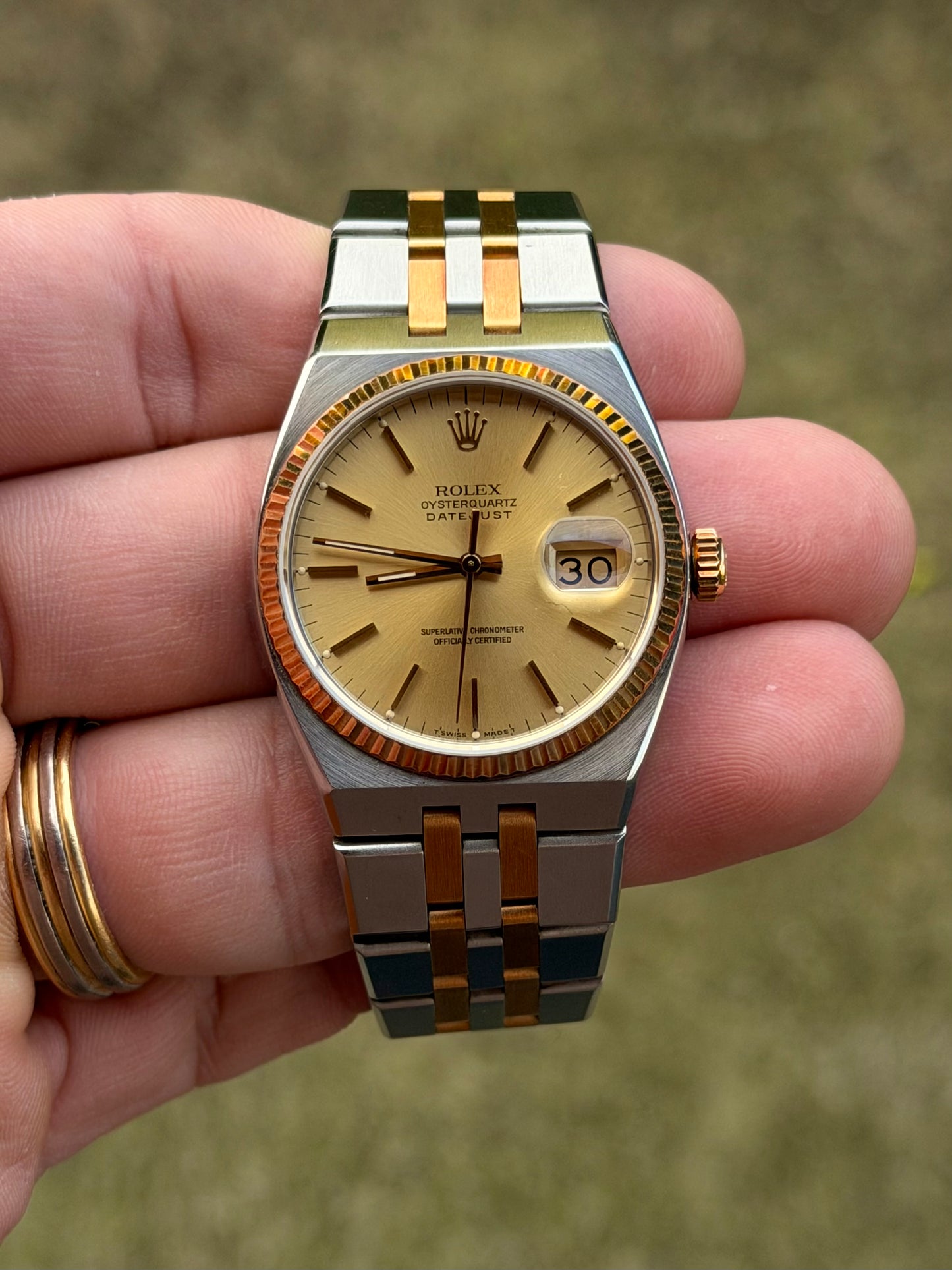 1986 Rolex Datejust OysterQuartz 17013 | Two Tone | 2020 Rolex Service