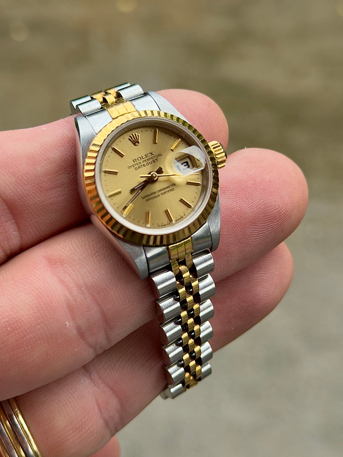 1990 Rolex Datejust 26 | 69173 | Champagne Dial | Two-Tone | Rolex Service Papers