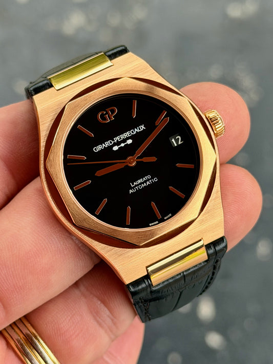 2026 Girard-Perregaux Laureato 42mm | Rose Gold | Onyx Dial | Full Set - New