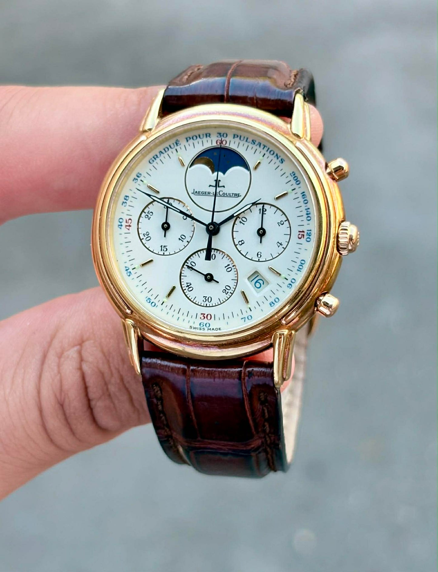 Jaeger-LeCoultre Odysseus | Ref. 165.7.3S | Chronograph Moonphase Pulsometer | 18k Yellow Gold