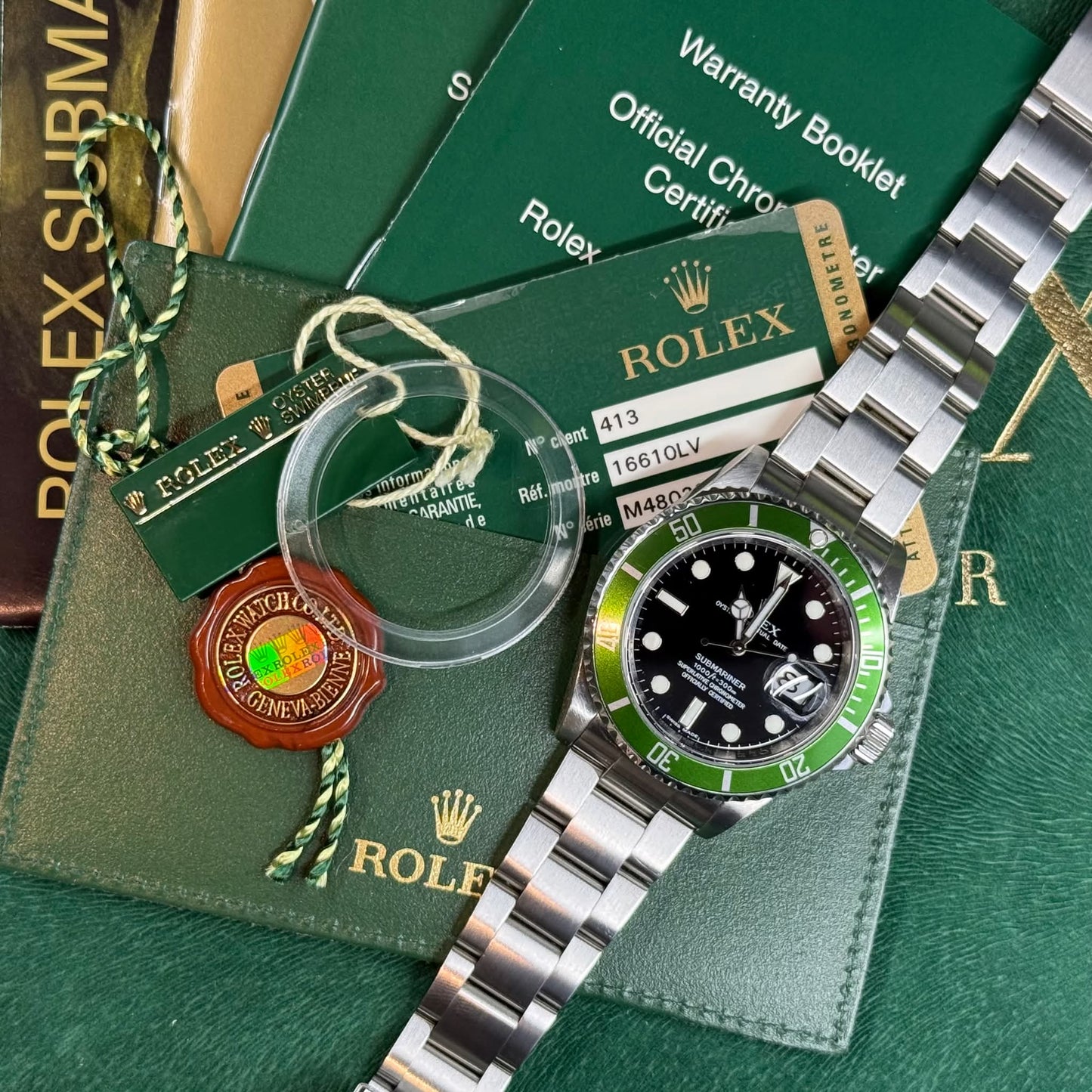 Rolex Submariner Date 16610LV “Kermit” | 2008 M Serial | Complete Collector’s Set