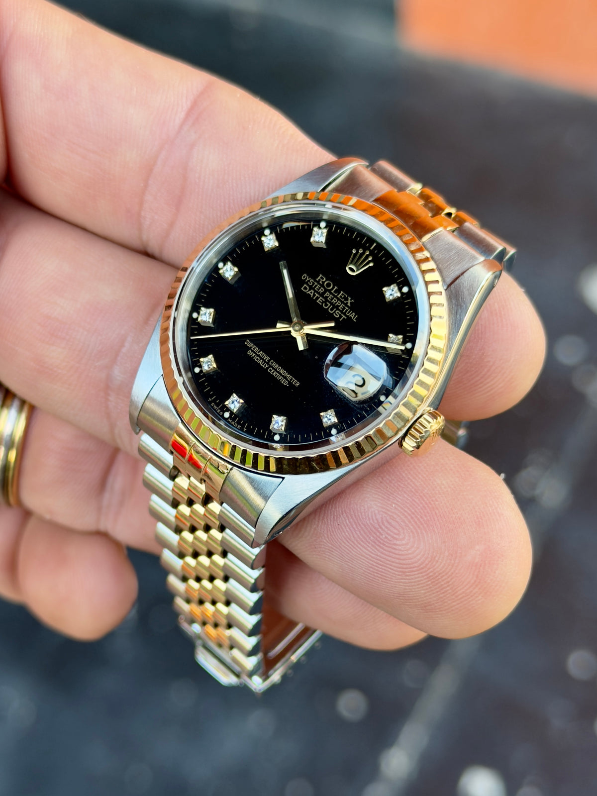 1989 Rolex Datejust 36 | 16233 | Black Diamond Dial | L Serial with box