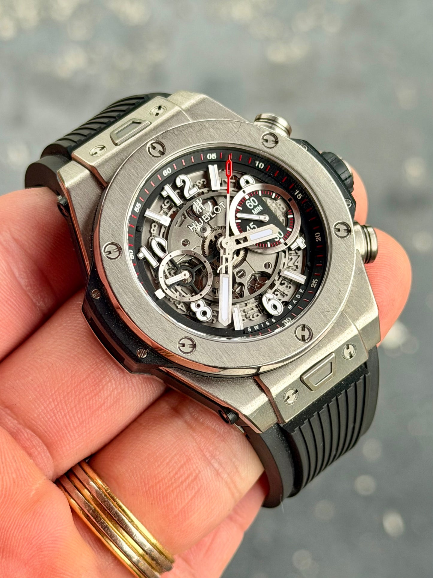 2016 Hublot Big Bang Unico Skeleton Titanium - Flyback Chronograph Full Set