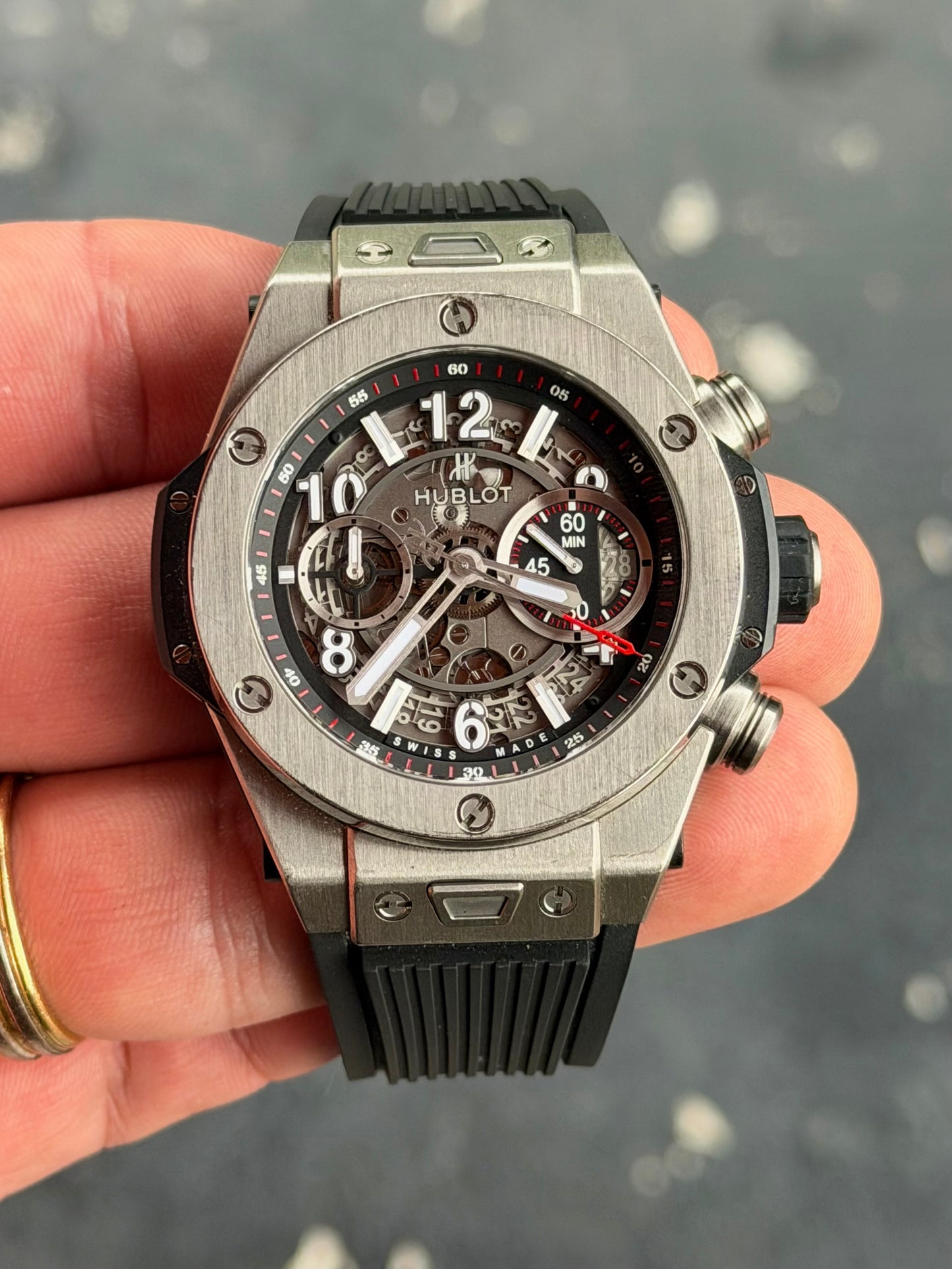 2016 Hublot Big Bang Unico Skeleton Titanium - Flyback Chronograph Full Set