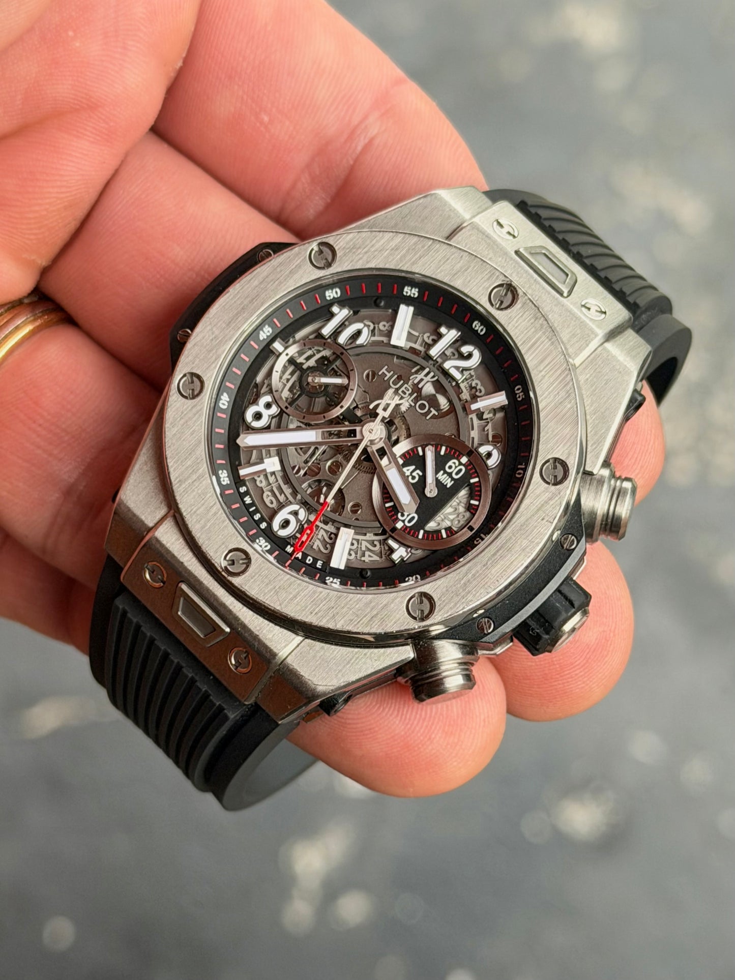 2016 Hublot Big Bang Unico Skeleton Titanium - Flyback Chronograph Full Set