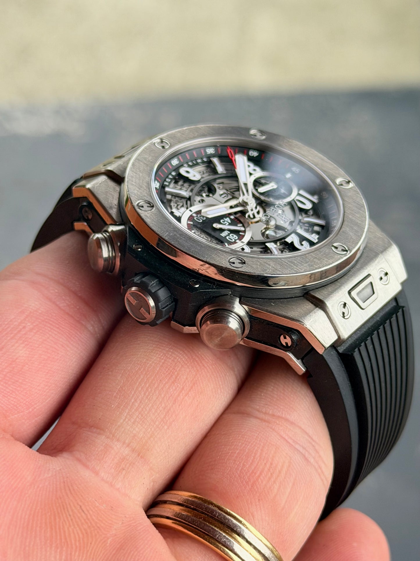 2016 Hublot Big Bang Unico Skeleton Titanium - Flyback Chronograph Full Set