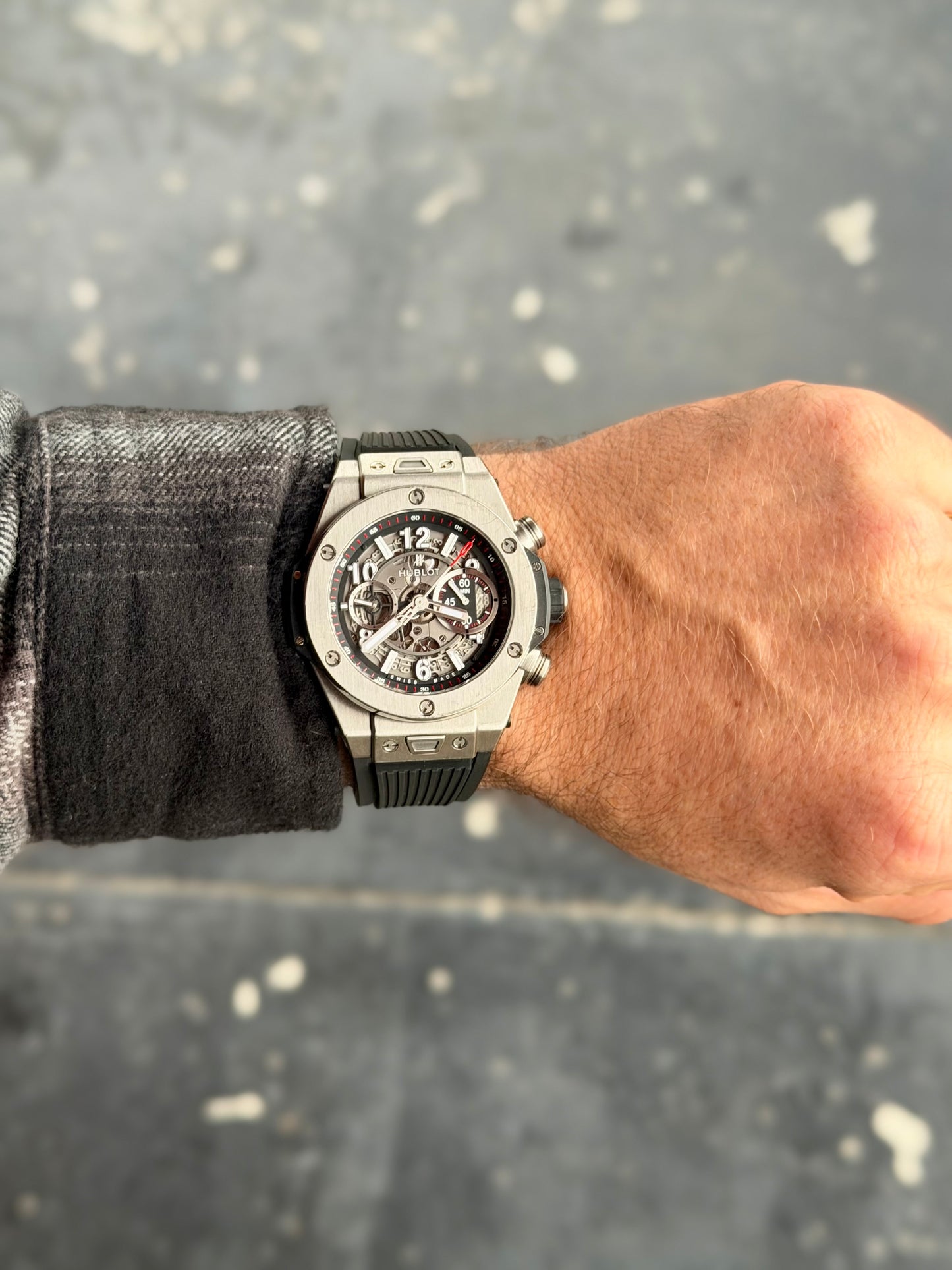 2016 Hublot Big Bang Unico Skeleton Titanium - Flyback Chronograph Full Set