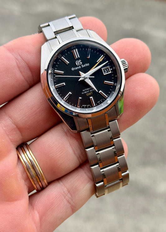 Grand Seiko SBGJ213 Titanium Hi-Beat GMT - Full Set