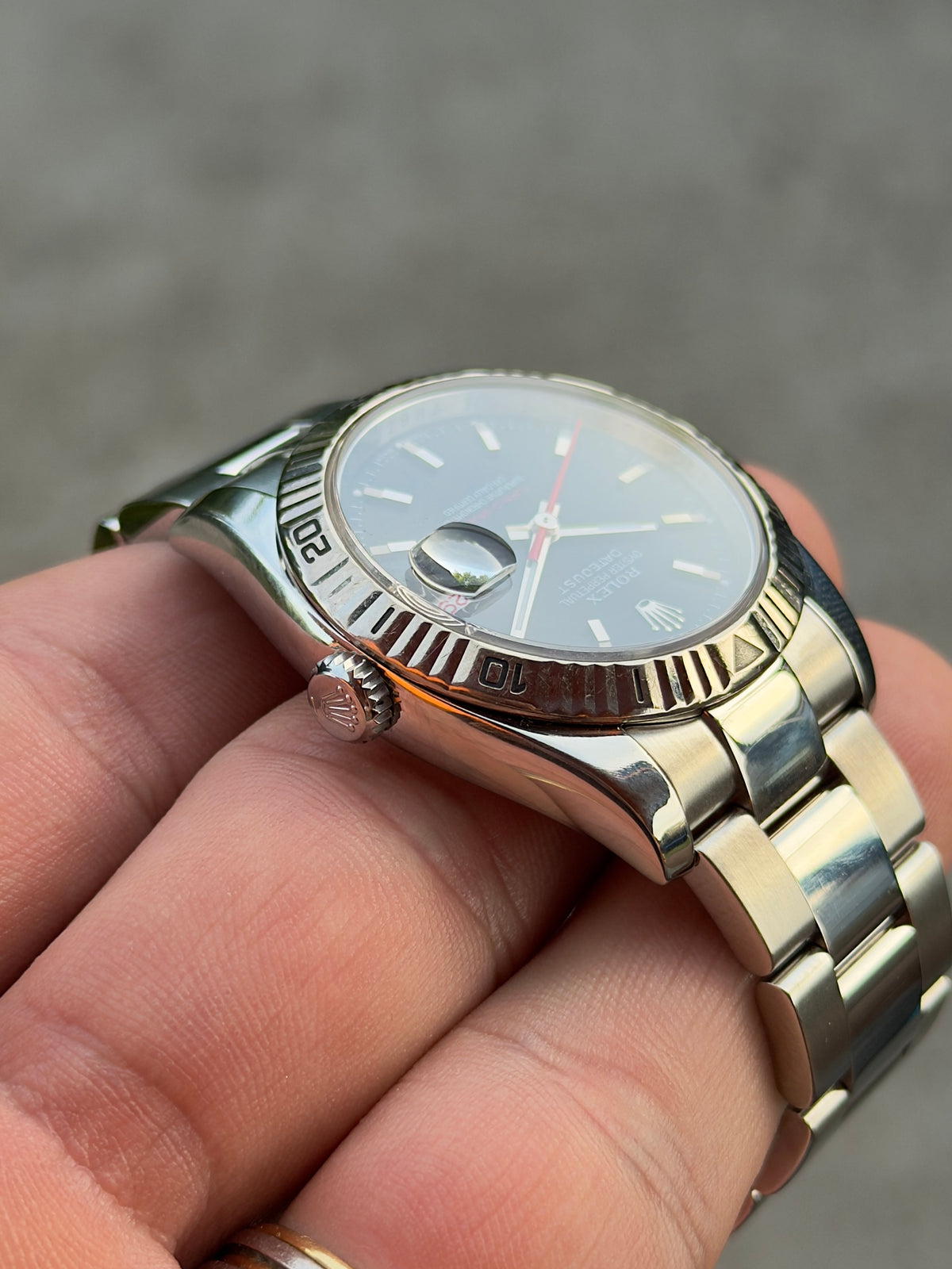 2007 Rolex Datejust 36 Turn-O-Graph | 116264 | Charcoal Dial | Box + Papers + RSC + COA