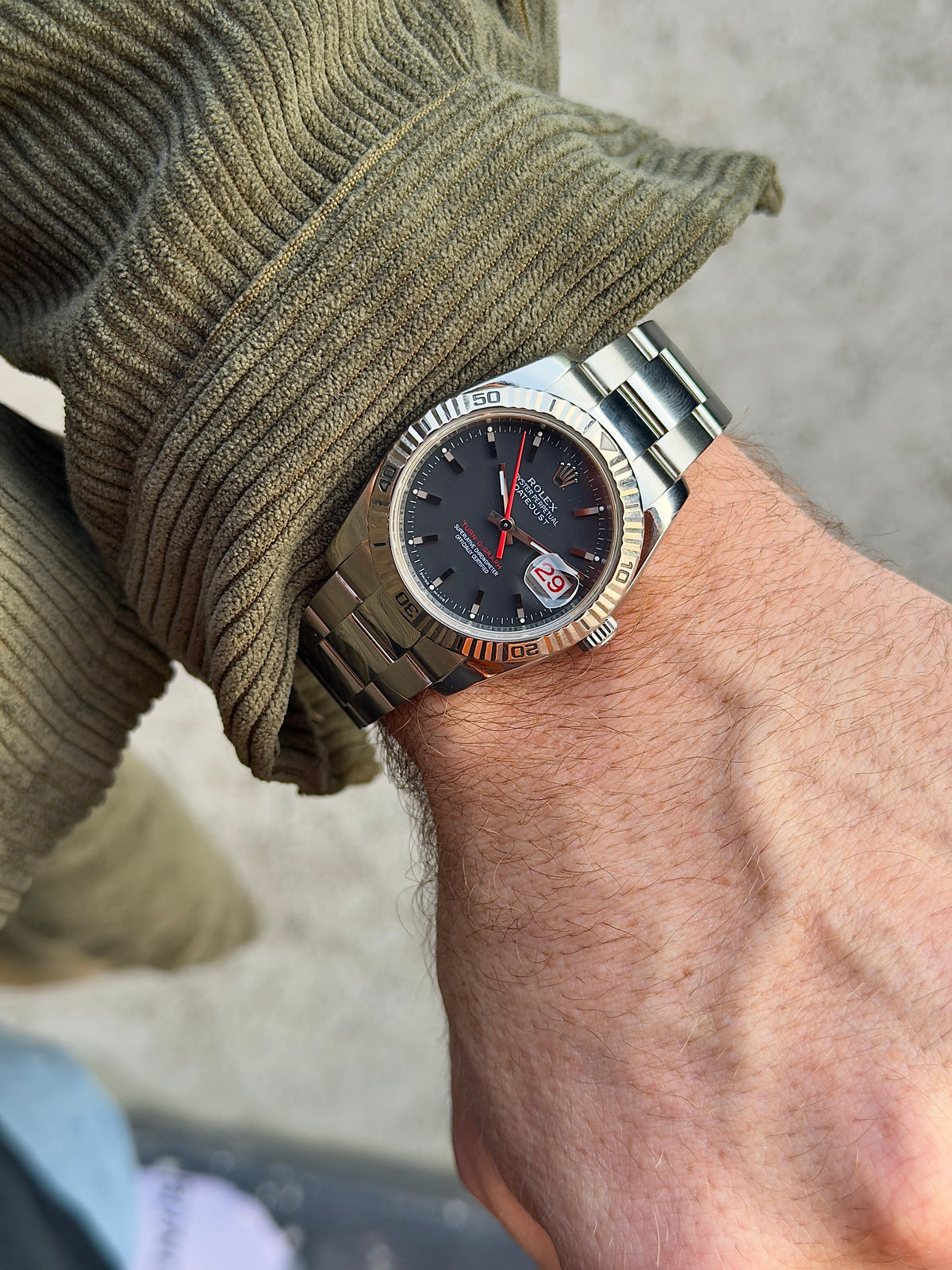 2007 Rolex Datejust 36 Turn-O-Graph | 116264 | Charcoal Dial | Box + Papers + RSC + COA
